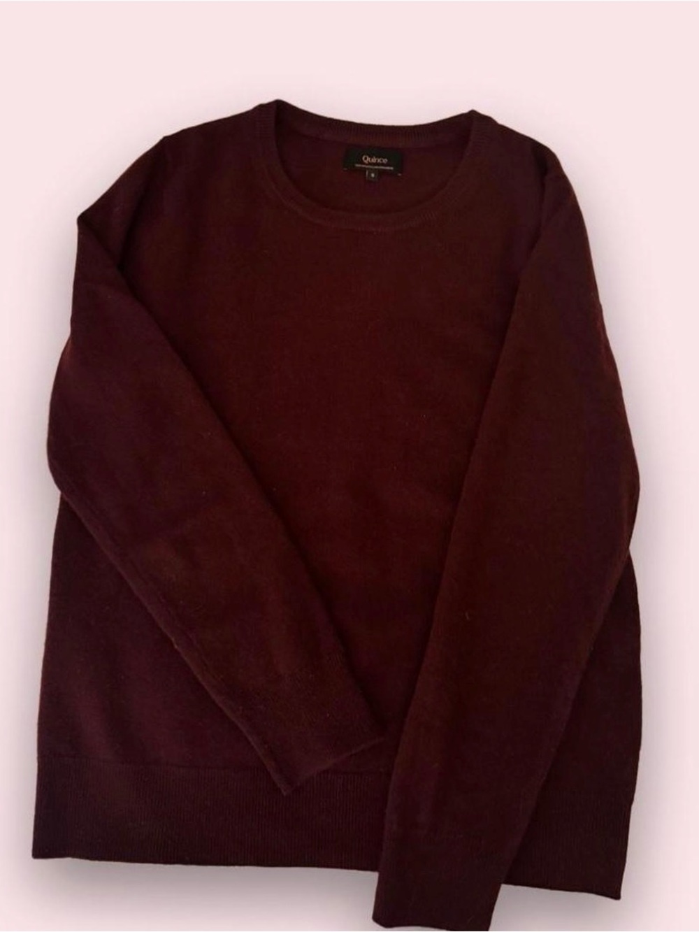 Quince 100% Cashmere Crew Sweater in Wine